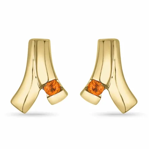 Citrin Ohrstecker in 14 Karat Gold mit Citrin
