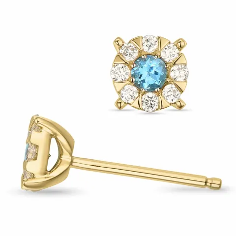Topas Brillantohrringen in 14 Karat Gold mit Topas und Diamant