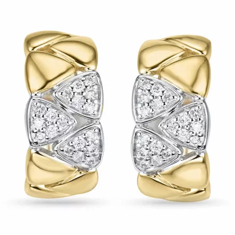 viereckigem Diamant Ohrringe in 14 Karat Gold und Weißgold mit Diamant 