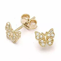 Schmetterlinge Ohrringe in 9 Karat Gold mit 