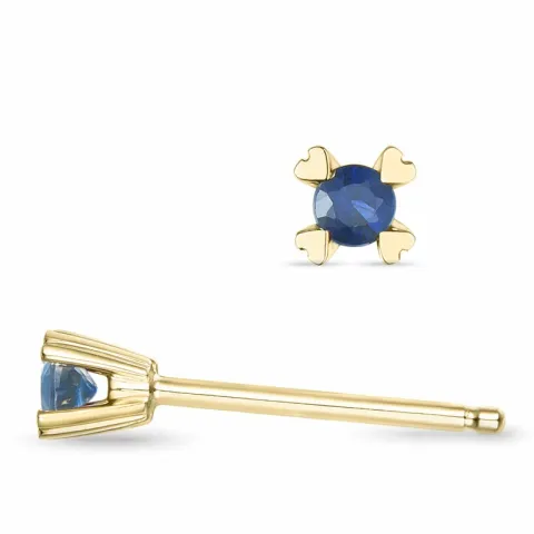 2 x 0,07 ct Saphir Solitärohrstecker in 14 Karat Gold mit Saphir