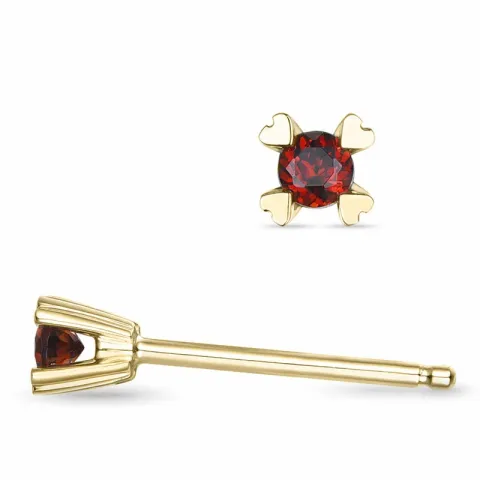 2 x 0,06 ct Granat Solitärohrstecker in 14 Karat Gold mit Granat