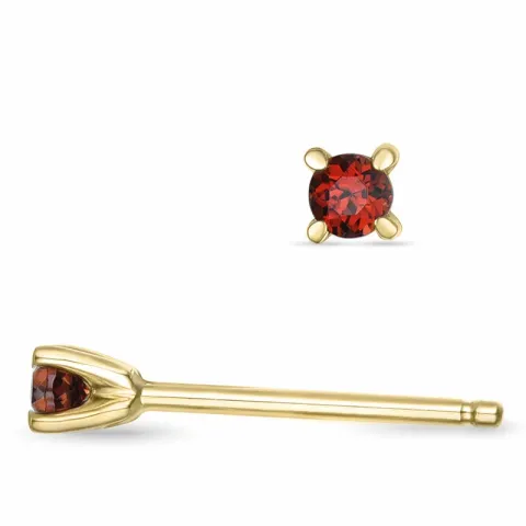2 x 0,06 ct Granat Solitärohrstecker in 14 Karat Gold mit Granat
