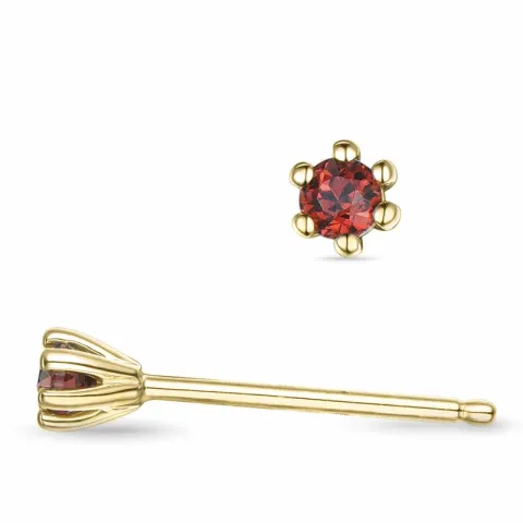 2 x 0,06 ct Granat Solitärohrstecker in 14 Karat Gold mit Granat 