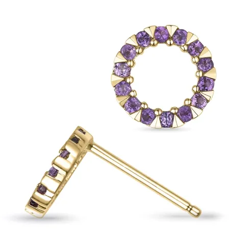 infinity Ohrstecker in 14 Karat Gold mit Amethyst