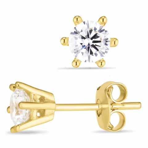 Solitärohrstecker in 9 Karat Gold mit