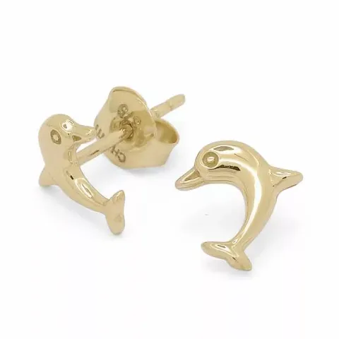 kleinen Delfin Ohrstecker in 9 Karat Gold