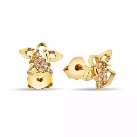 Engel Ohrringe in 9 Karat Gold mit