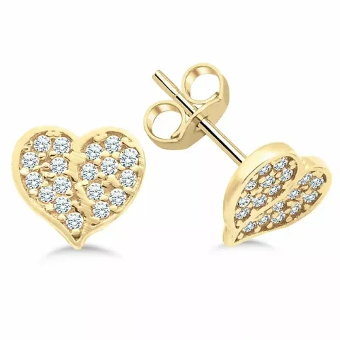 Herz Ohrstecker in 9 Karat Gold mit