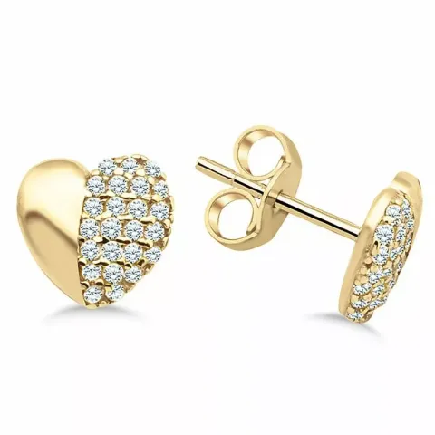 Herz Ohrstecker in 9 Karat Gold mit