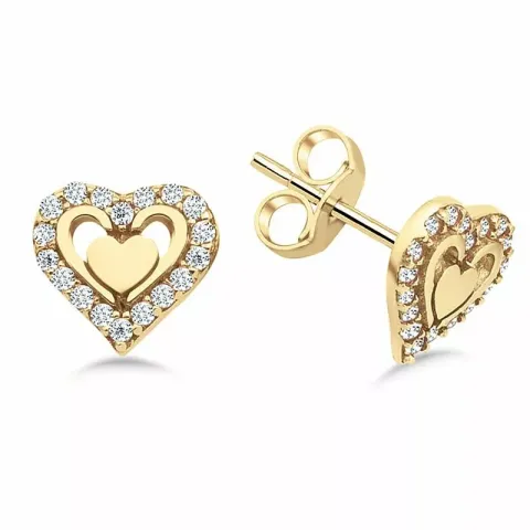 Herz Ohrstecker in 9 Karat Gold mit