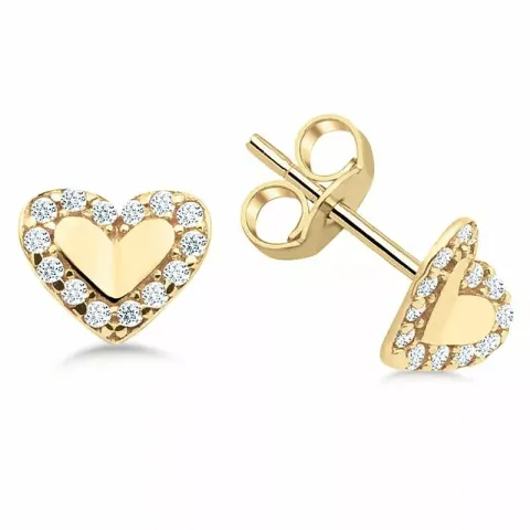 Herz Goldohrring in 9 Karat Gold mit