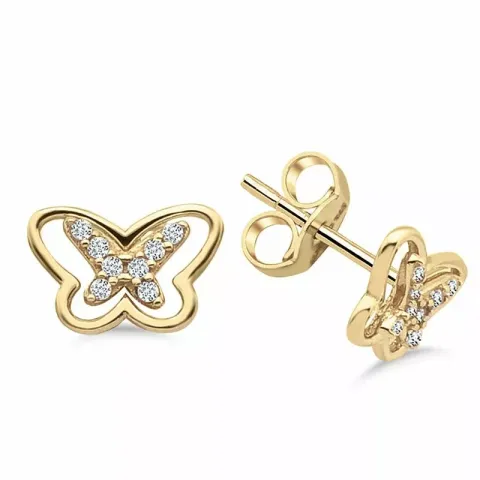 Schmetterlinge Ohrstecker in 9 Karat Gold mit