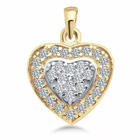 Herz Anhänger aus 9 Karat Gold und Weißgold