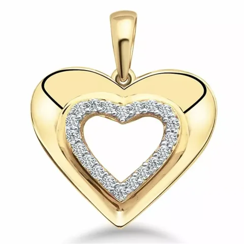 Herz Anhänger aus 9 Karat Gold und Weißgold