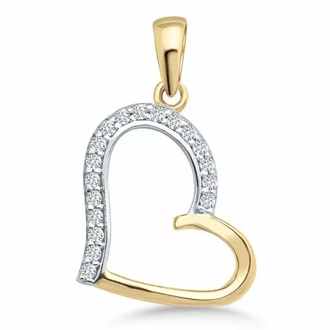 Herz Anhänger aus 9 Karat Gold und Weißgold
