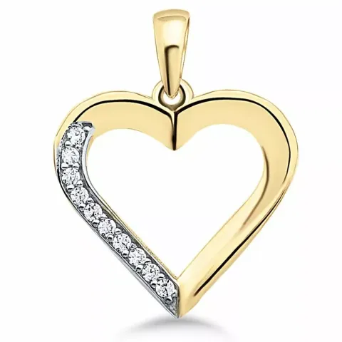 Herz Anhänger aus 9 Karat Gold und Weißgold