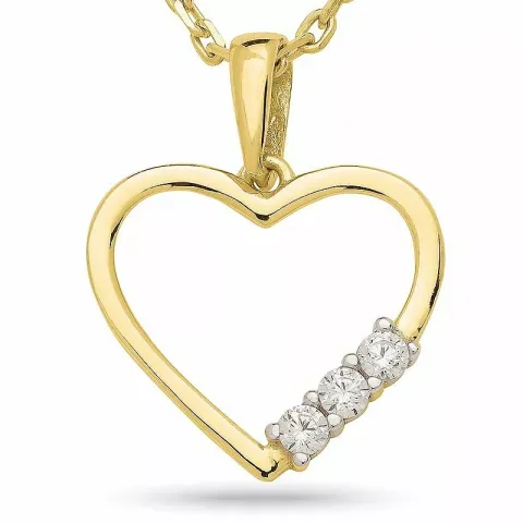 Herz Halskette aus vergoldetem Sterlingsilber und Herzförmiger Anhänger aus 9 Karat Gold