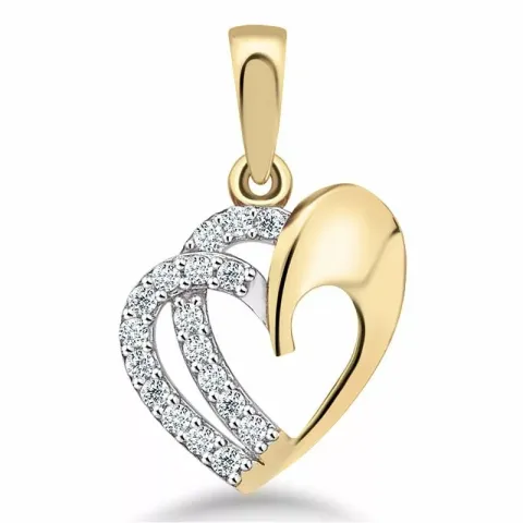 Herz Anhänger aus 9 Karat Gold und Weißgold