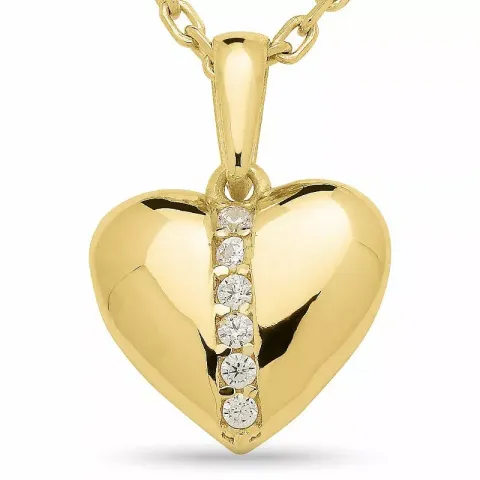 Herz Halskette aus vergoldetem Sterlingsilber und Anhänger aus 9 Karat Gold