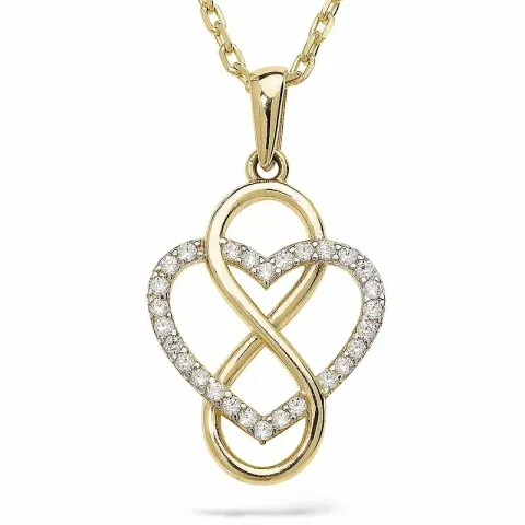 infinity Halskette mit Anhänger aus vergoldetem Sterlingsilber und Anhänger aus 9 Karat Gold