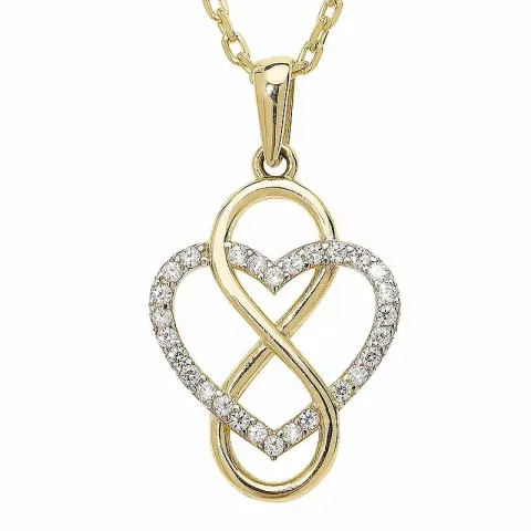 infinity Halskette mit Anhänger aus vergoldetem Sterlingsilber und Anhänger aus 9 Karat Gold