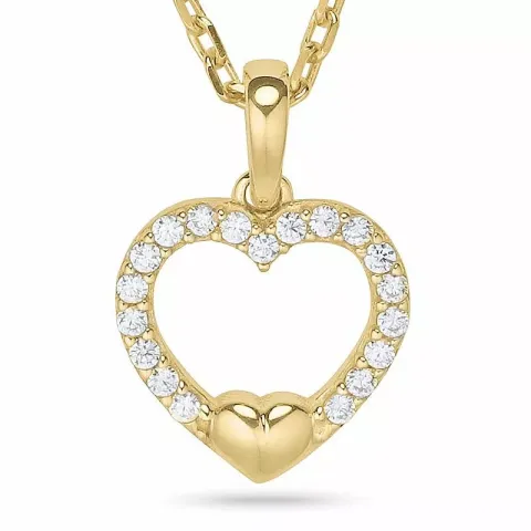 Herz halskette aus vergoldetem sterlingsilber und anhänger aus 9 karat gold