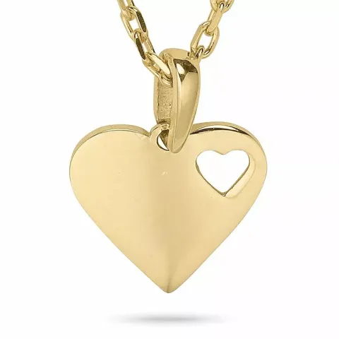 Herz halskette aus vergoldetem sterlingsilber und anhänger aus 9 karat gold
