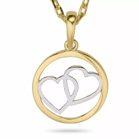 Herz halskette aus vergoldetem sterlingsilber und anhänger aus 9 karat gold