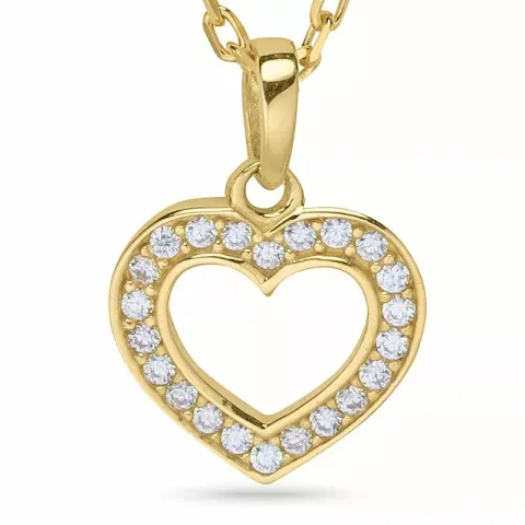 Herz halskette aus vergoldetem sterlingsilber und anhänger aus 9 karat gold