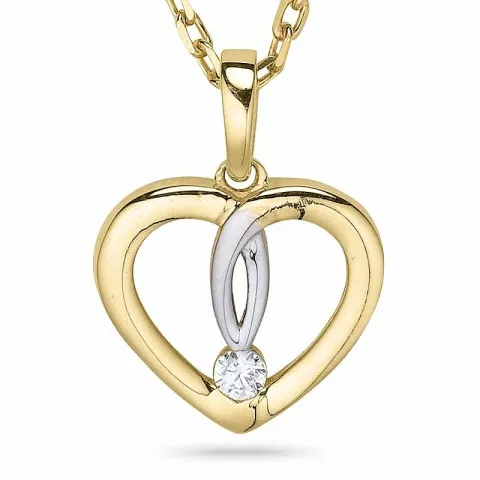 Herz halskette aus vergoldetem sterlingsilber und anhänger aus 9 karat gold