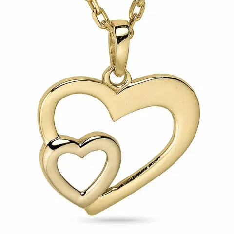 Herz halskette aus vergoldetem sterlingsilber und anhänger aus 9 karat gold