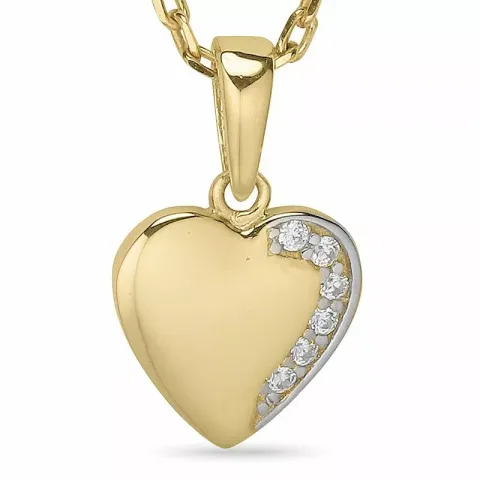 Herz halskette aus vergoldetem sterlingsilber und anhänger aus 9 karat gold