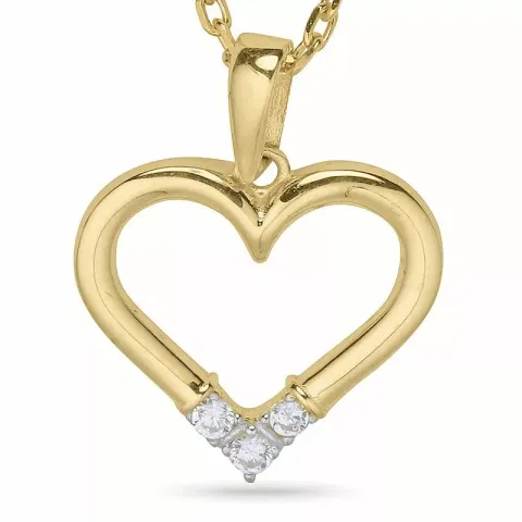 Herz halskette aus vergoldetem sterlingsilber und anhänger aus 9 karat gold