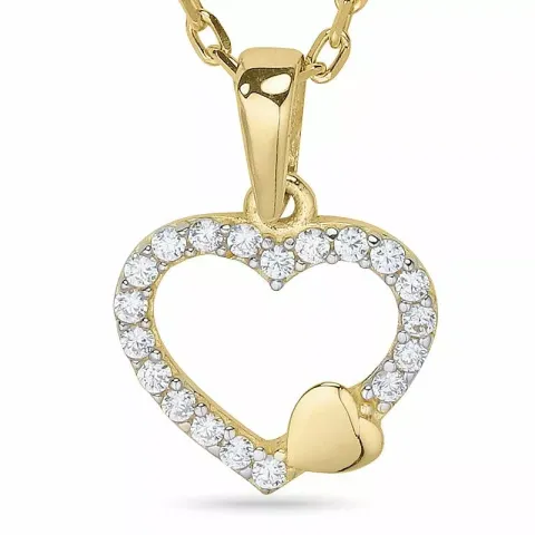 Herz halskette aus vergoldetem sterlingsilber und anhänger aus 9 karat gold