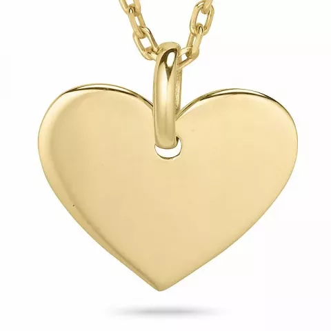 Herz halskette aus vergoldetem sterlingsilber und anhänger aus 9 karat gold
