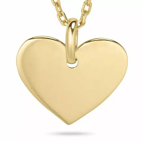 Herz halskette aus vergoldetem sterlingsilber und anhänger aus 9 karat gold