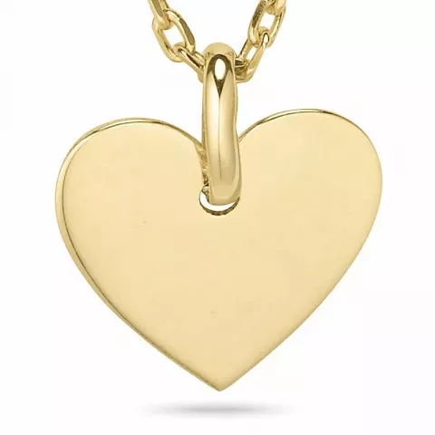 Herz halskette aus vergoldetem sterlingsilber und anhänger aus 9 karat gold