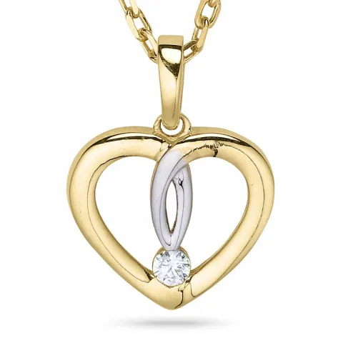 Kollektionsmuster Herz Halskette aus vergoldetem Sterlingsilber und Herzförmiger Anhänger aus 9 Karat Gold