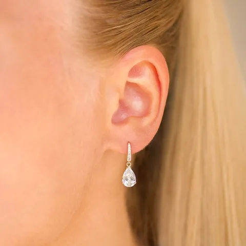 tropfenförmiger Ohrringe in 9 Karat Gold mit Zirkon - Gold Collection