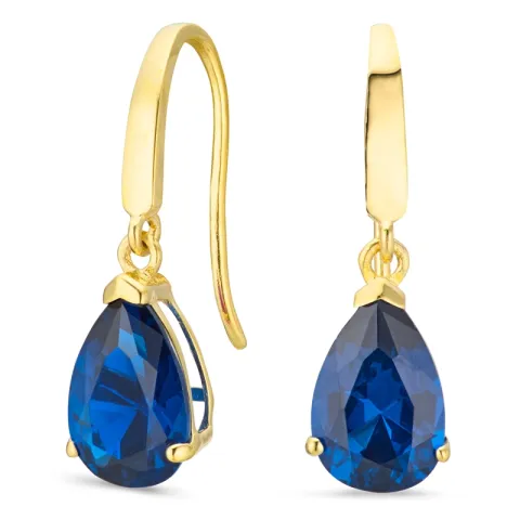 tropfenförmiger Ohrringe in 9 Karat Gold mit Saphir und Zirkon - Gold Collection