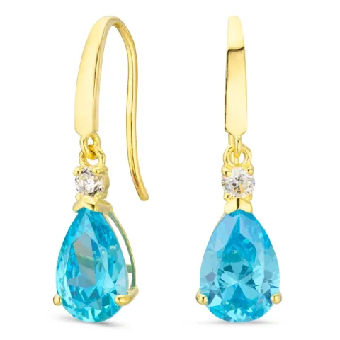 tropfenförmiger Ohrringe in 9 Karat Gold mit Topas und Zirkon - Gold Collection