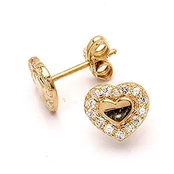 Herz Ohrringe in 8 Karat Gold mit