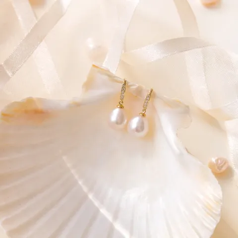 Ohrringe in 9 Karat Gold mit Zirkon - Gold Collection