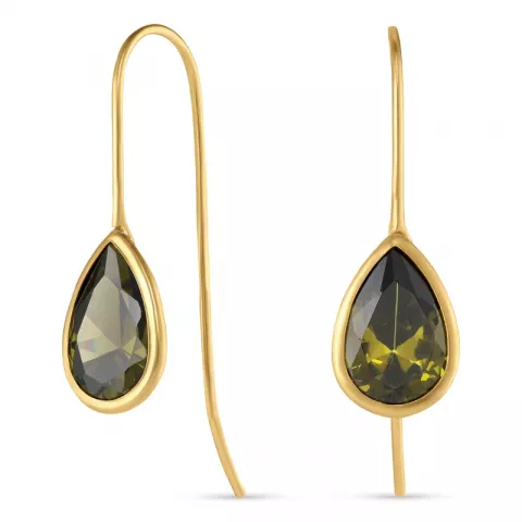 tropfenförmiger Ohrringe in 9 Karat Gold mit Peridot