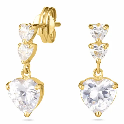 Herz Ohrringe in 9 Karat Gold mit 