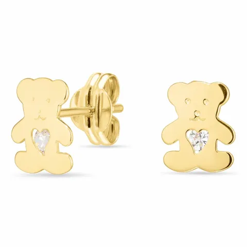 Teddybär Ohrringe in 9 Karat Gold mit 