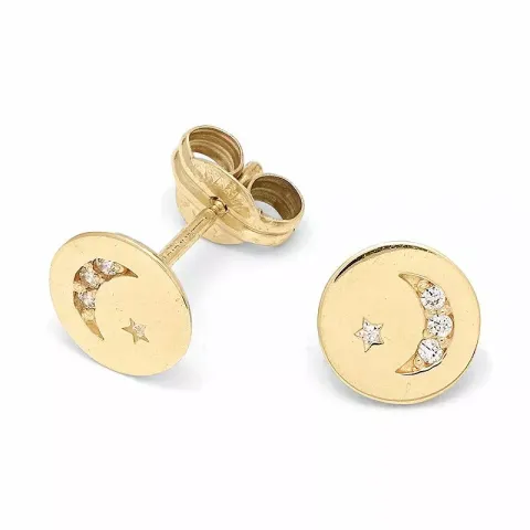 Mond Ohrstecker in 9 Karat Gold mit