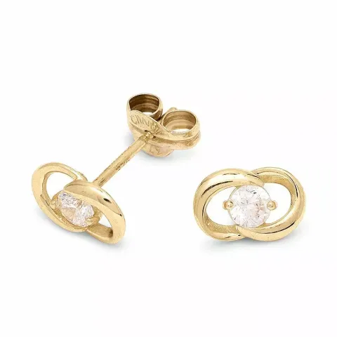 Goldohrstecker in 9 Karat Gold mit 