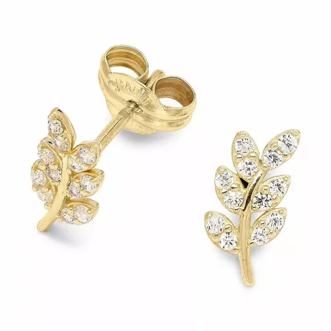Blatt Ohrstecker in 9 Karat Gold mit